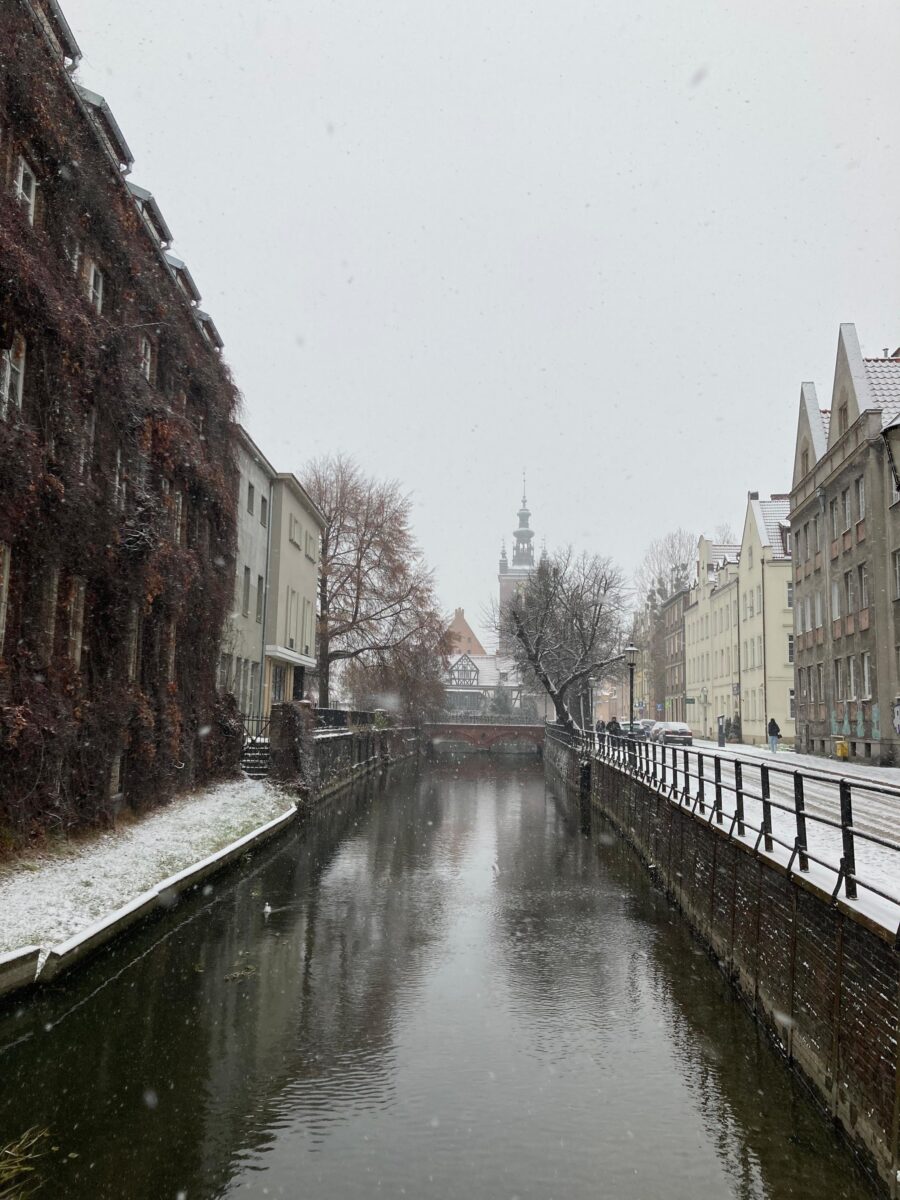 Beautiful snowy Gdansk in winter.