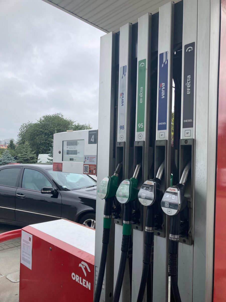 Standard pumps at a petrol station in Poland