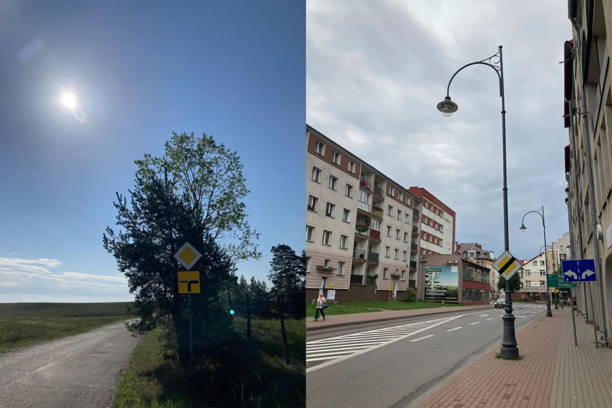 Start and end of priority road in Poland