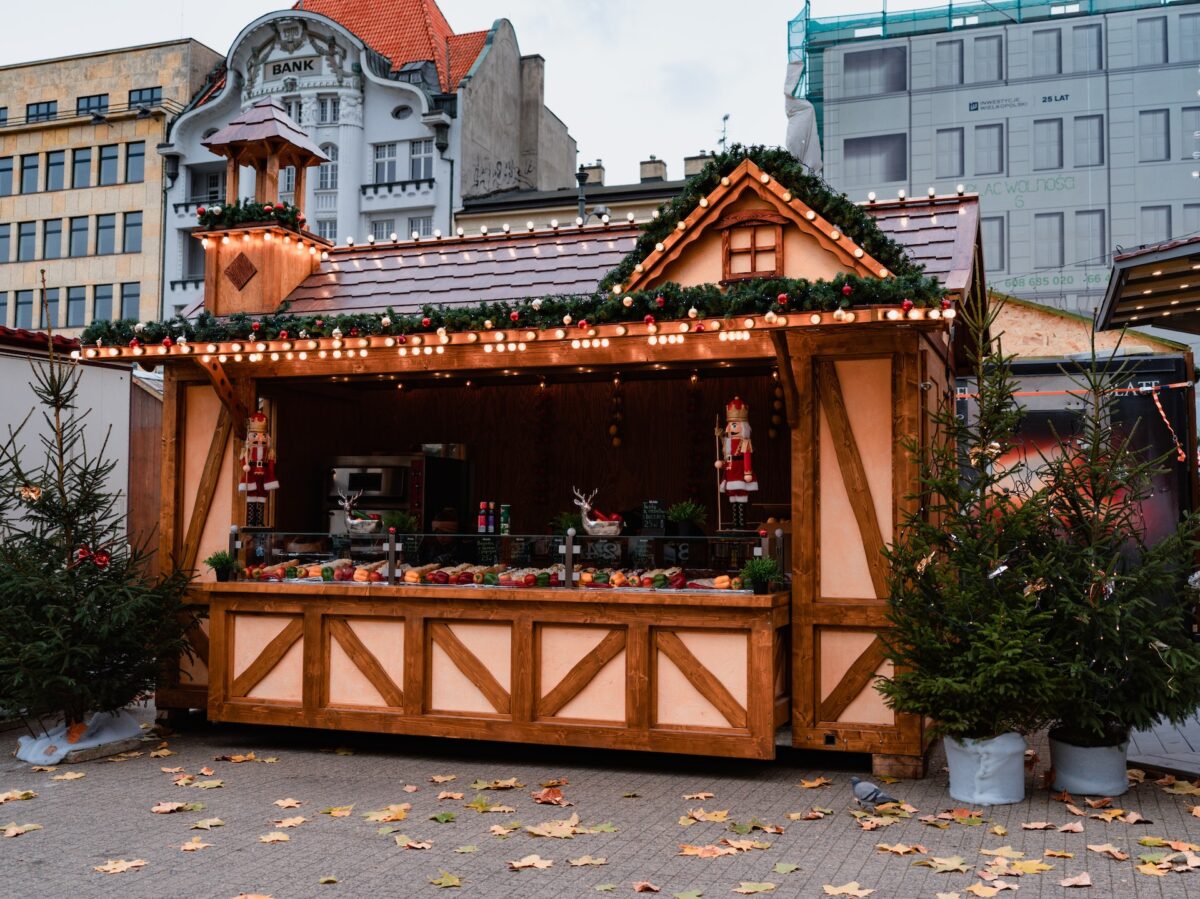 A Christmas Market booth in Poznan